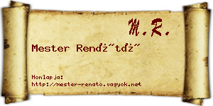Mester Renátó névjegykártya